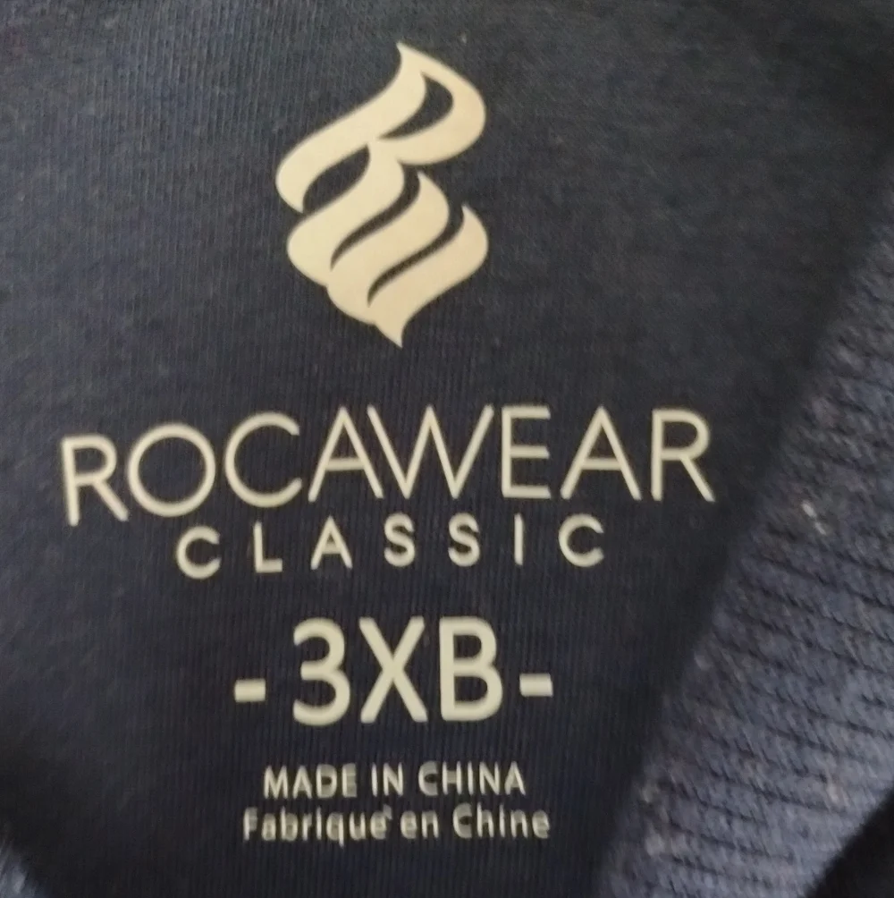 Big Men's Y2K Rocawear Navy/Gray Zip-Up Sweater Jacket